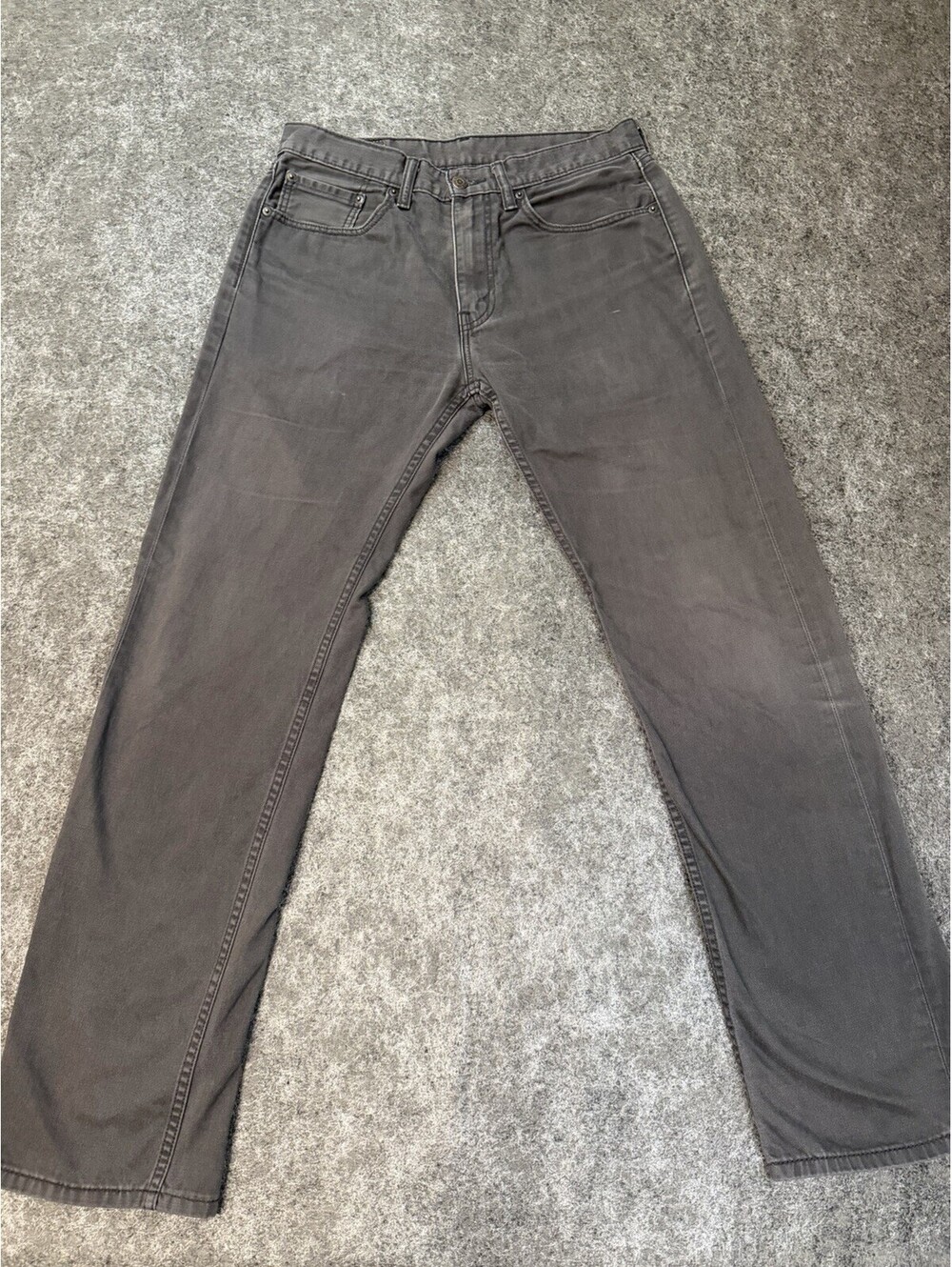 Levi’s 505 Regular Fit Gray Jeans 32x31 Stretch Denim Zipper Fly